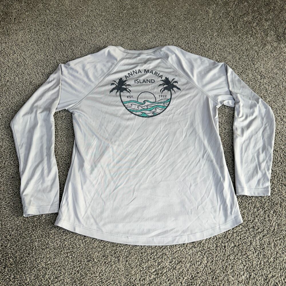 Anna Maria Island Shirt Womens Extra Large Gray Palm Sunset Florida Lightweight